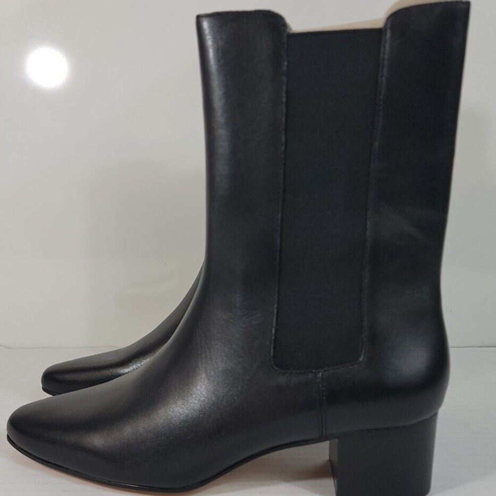 New in Box JCrew Leather high shaft stacked heel boots Size 8.5 Women's